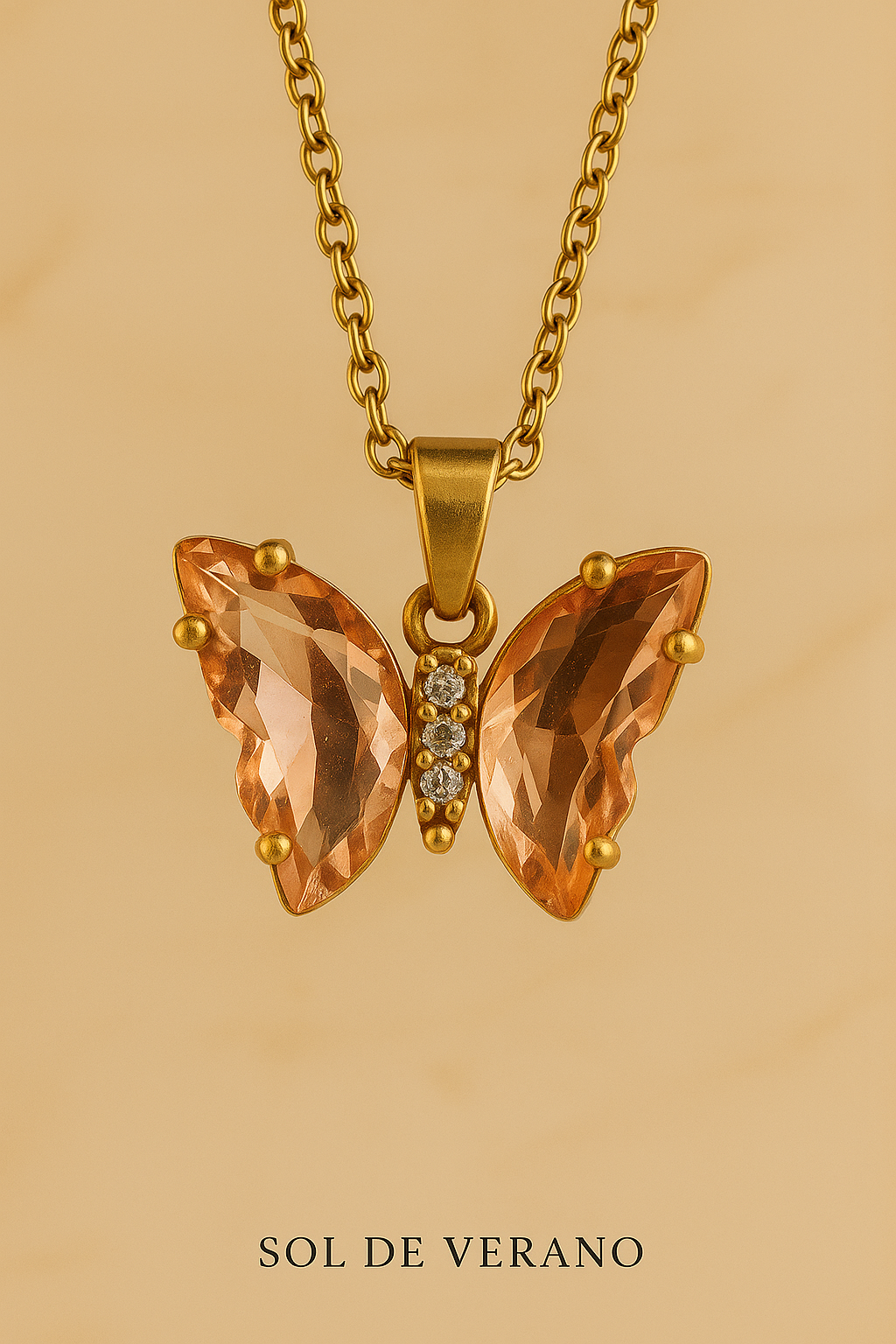 Collar Mariposa Rosa