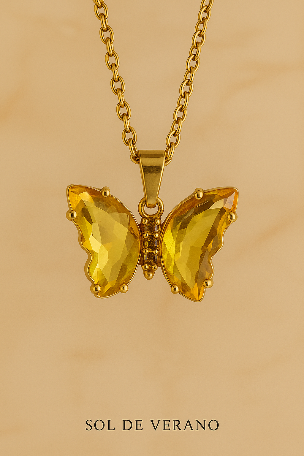 Collar Mariposa Amarillo