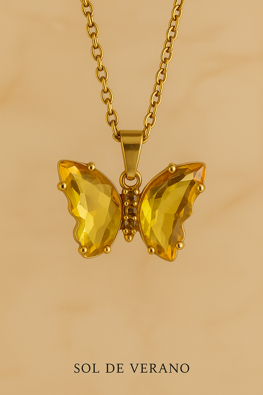Collar Mariposa Amarillo
