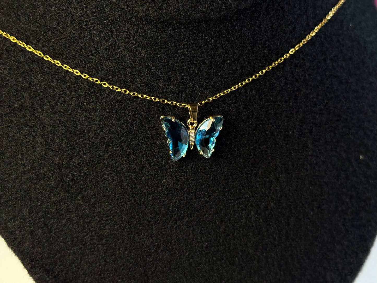 Collar Mariposa Azul