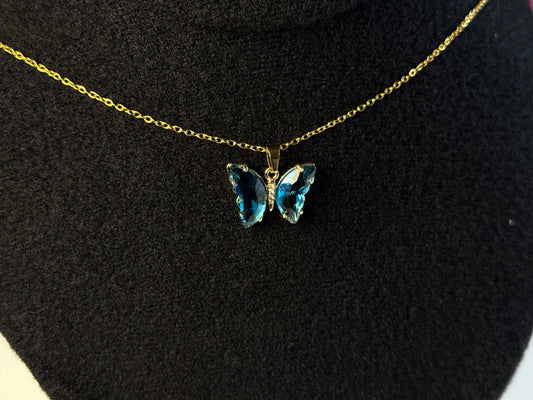 Collar Mariposa Azul